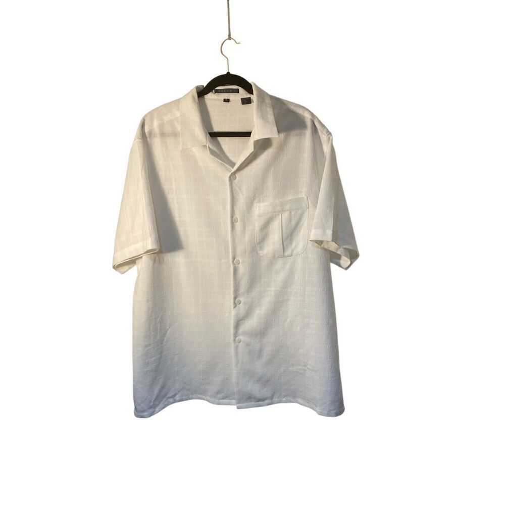 Dreams, men’s white textured, short sleeve shirt, XL